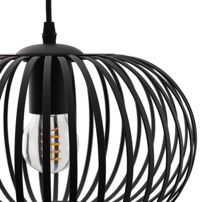 Industrielle Pendelleuchte Lieve, schwarz, Metall