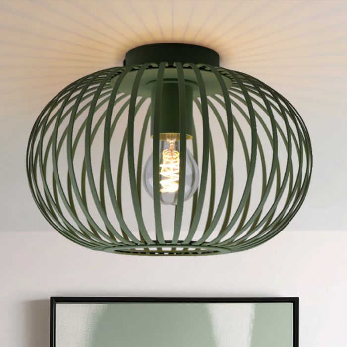Industrielle Deckenlampe Grün, Lieve