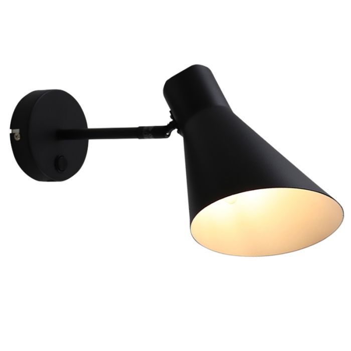 Moderne Wandleuchte Schwarz, Vico, mit Schalter