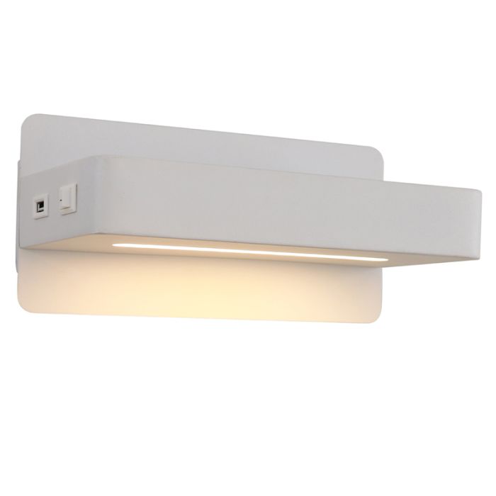 Moderne Wandleuchte Weiß, Gregor, 10W, 3000K LED, mit Schalter