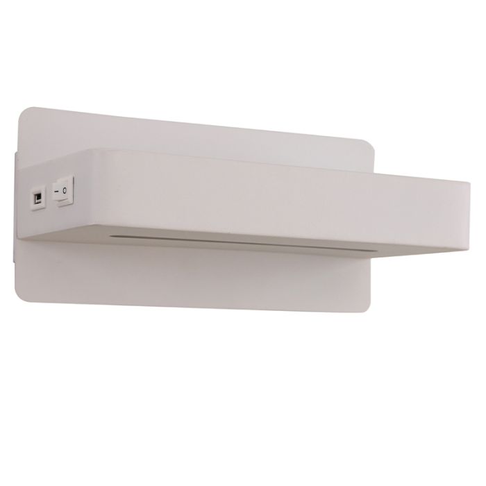 Moderne Wandleuchte Weiß, Gregor, 10W, 3000K LED, mit Schalter