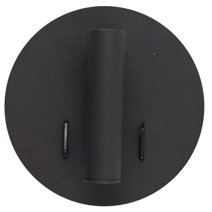 Moderne Wandleuchte Schwarz, Alec, 9W, 3000K LED, mit Schalter