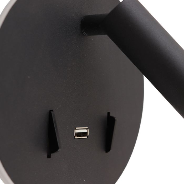 Moderne Wandleuchte Schwarz, Alec, 9W, 3000K LED, mit Schalter