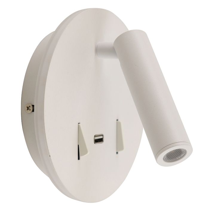 Moderne Wandleuchte Weiß, Alec, 9W, 3000K LED, mit Schalter