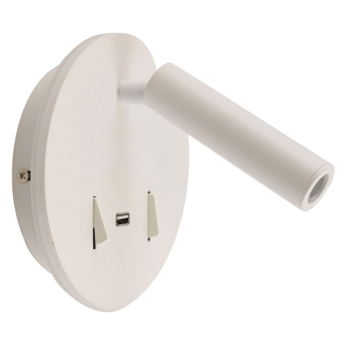 Moderne Wandleuchte Weiß, Alec, 9W, 3000K LED, mit Schalter