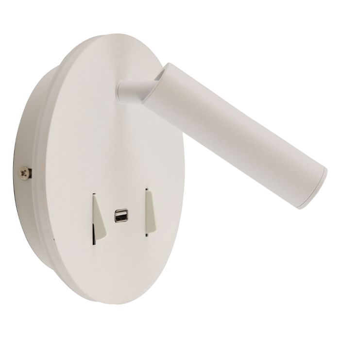 Moderne Wandleuchte Weiß, Alec, 9W, 3000K LED, mit Schalter