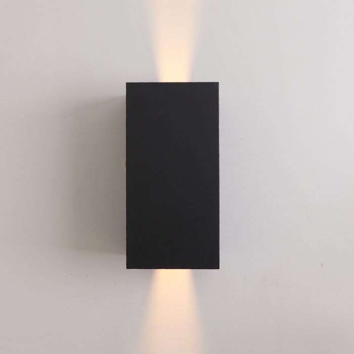 Moderne Außen Wandleuchte mit Dämmerungsmelder Schwarz, Dion, IP65