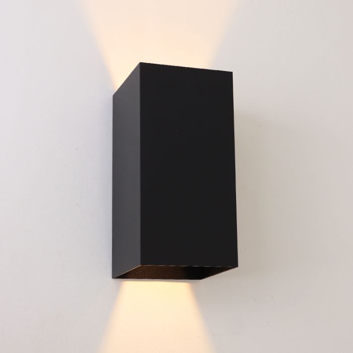 Moderne Außen Wandleuchte mit Dämmerungsmelder Schwarz, Dion, IP65