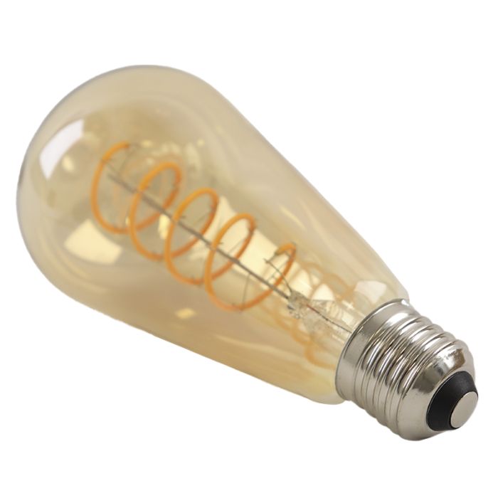 Dimmbare Olucia E27 LED-Edisonlampe Tuelo, Bernstein, 4W, 2200K