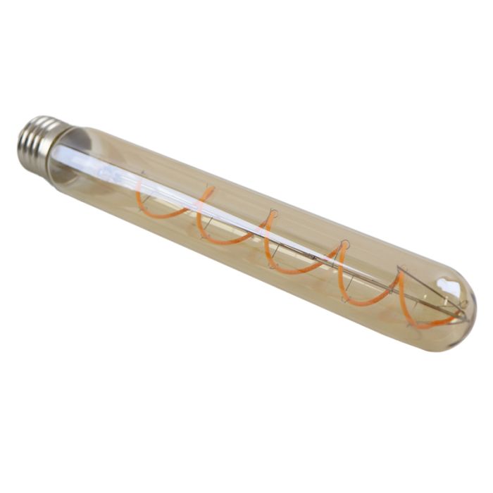 Dimmbare Olucia E27 LED-Röhrenlampe Damien, Bernstein, 4W, 2200K