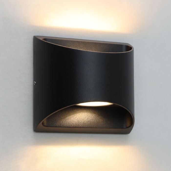 Moderne Außenleuchte Schwarz, Stein, 8W, 3000K LED, IP54
