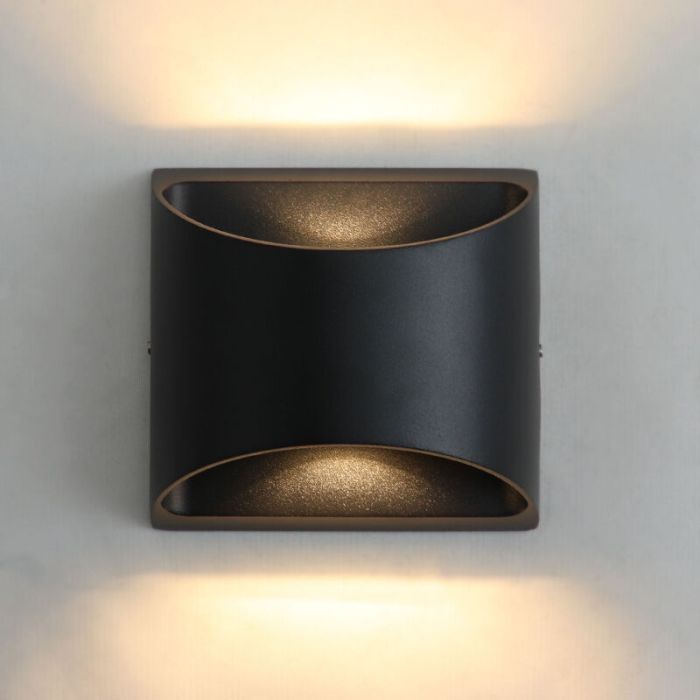 Moderne Außenleuchte Schwarz, Stein, 8W, 3000K LED, IP54