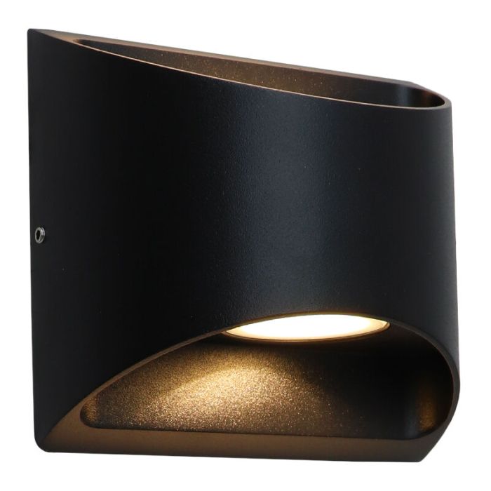 Moderne Außenleuchte Schwarz, Stein, 8W, 3000K LED, IP54