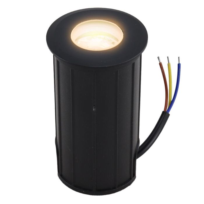 Aluminium Bodeneinbaustrahler außen Schwarz, Catamarca, 3W, 2700K LED, IP68