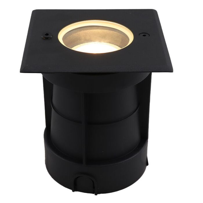 Aluminium Bodeneinbaustrahler außen Schwarz, Catamarca, IP65, schwenkbarer Lichtkegel