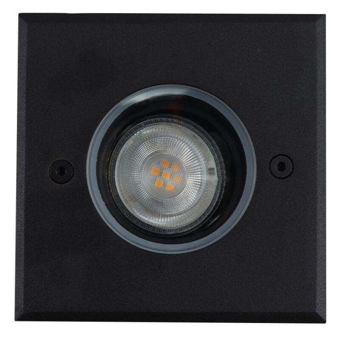 Aluminium Bodeneinbaustrahler außen Schwarz, Catamarca, IP65, schwenkbarer Lichtkegel