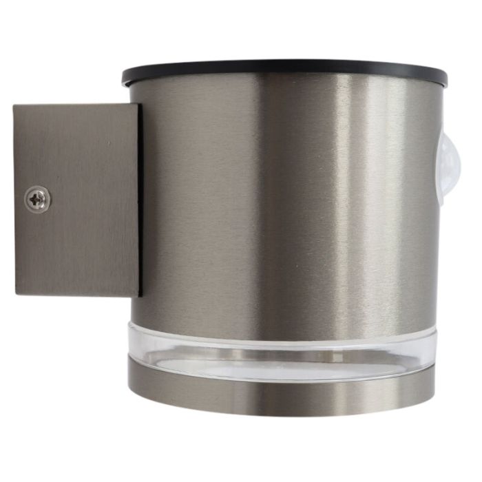 Moderne Solar Außen Wandleuchte Chrom, Tommy, 1W, 2700K LED, IP54