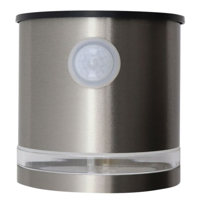Moderne Solar Außen Wandleuchte Chrom, Tommy, 1W, 2700K LED, IP54