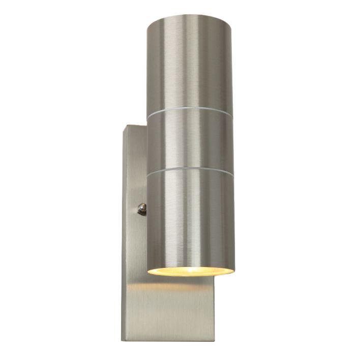 Moderne Außen Wandleuchte mit Dämmerungsmelder Silber, Pedro, IP44