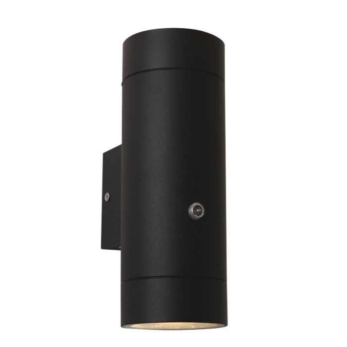 Moderne Außen Wandleuchte mit Dämmerungsmelder Schwarz, Marcos, IP44