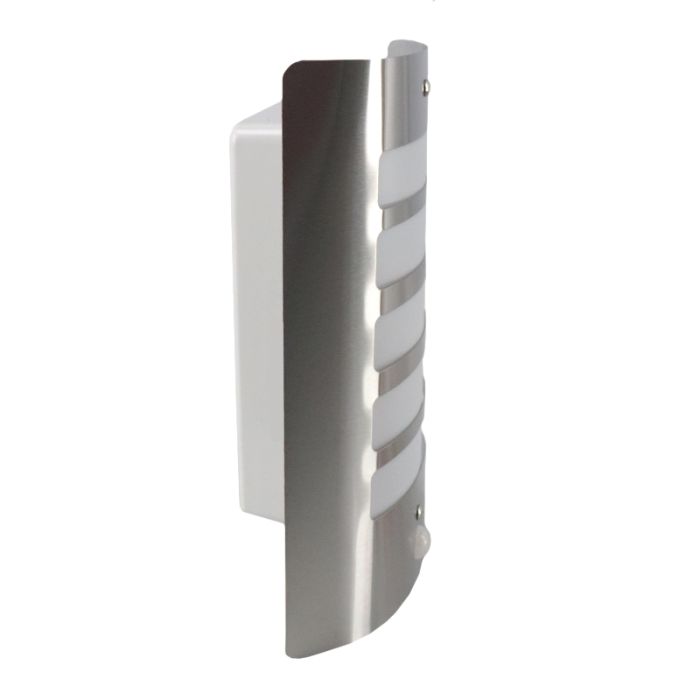Moderne Außen Wandleuchte mit Bewegungsmelder Silber, Manuel, IP44