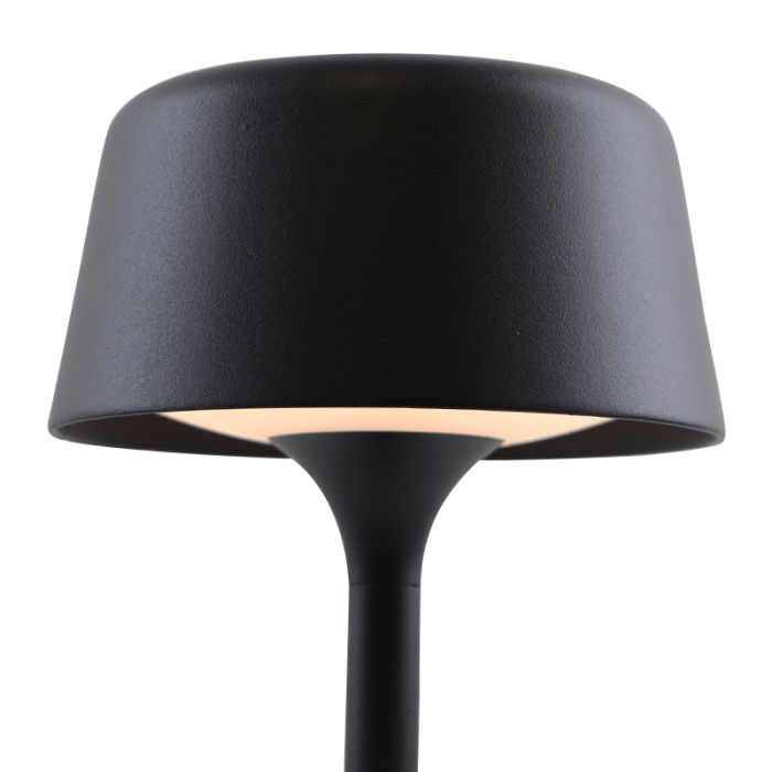 Moderne Außen Tischleuchte Schwarz, Emily, 3W, 3000K LED, IP44, 3-stufig dimmbar