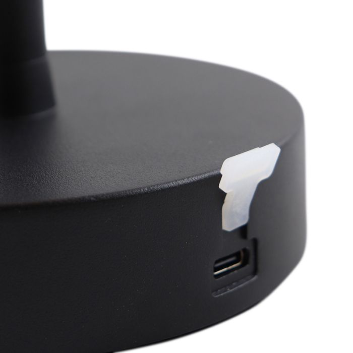 Moderne Außen Tischleuchte Schwarz, Emily, 3W, 3000K LED, IP44, 3-stufig dimmbar