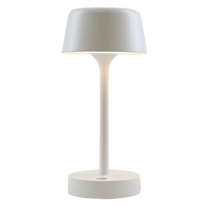 Moderne Außen Tischleuchte Weiß, Emily, 3W, 3000K LED, IP44, 3-stufig dimmbar