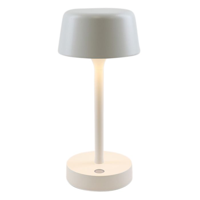 Moderne Außen Tischleuchte Weiß, Emily, 3W, 3000K LED, IP44, 3-stufig dimmbar