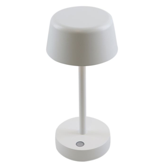 Moderne Außen Tischleuchte Weiß, Emily, 3W, 3000K LED, IP44, 3-stufig dimmbar