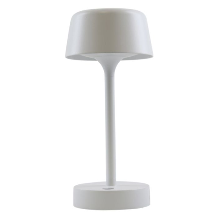 Moderne Außen Tischleuchte Weiß, Emily, 3W, 3000K LED, IP44, 3-stufig dimmbar