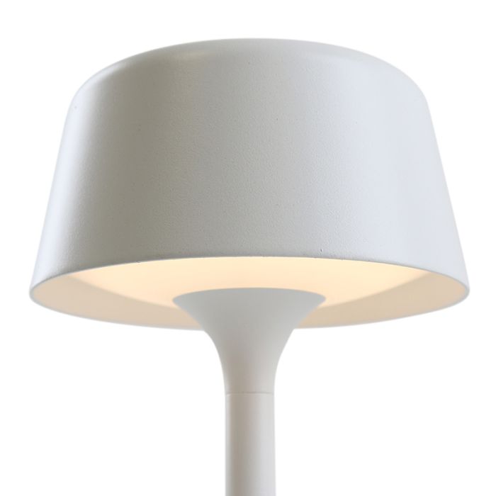 Moderne Außen Tischleuchte Weiß, Emily, 3W, 3000K LED, IP44, 3-stufig dimmbar