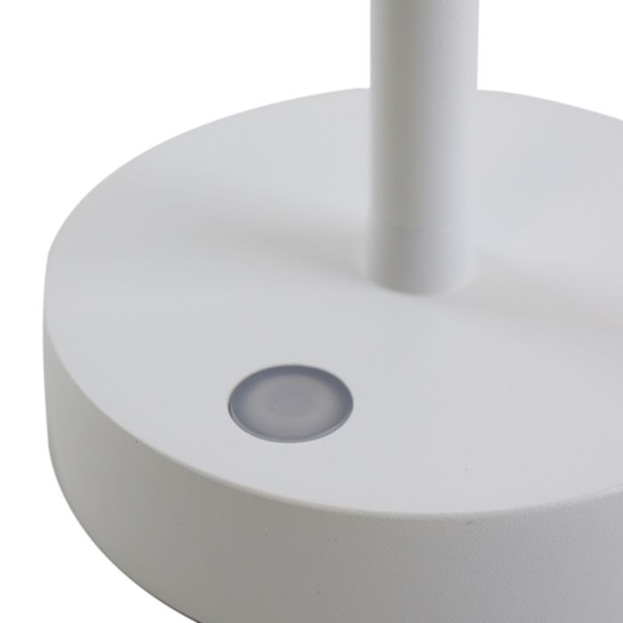 Moderne Außen Tischleuchte Weiß, Emily, 3W, 3000K LED, IP44, 3-stufig dimmbar