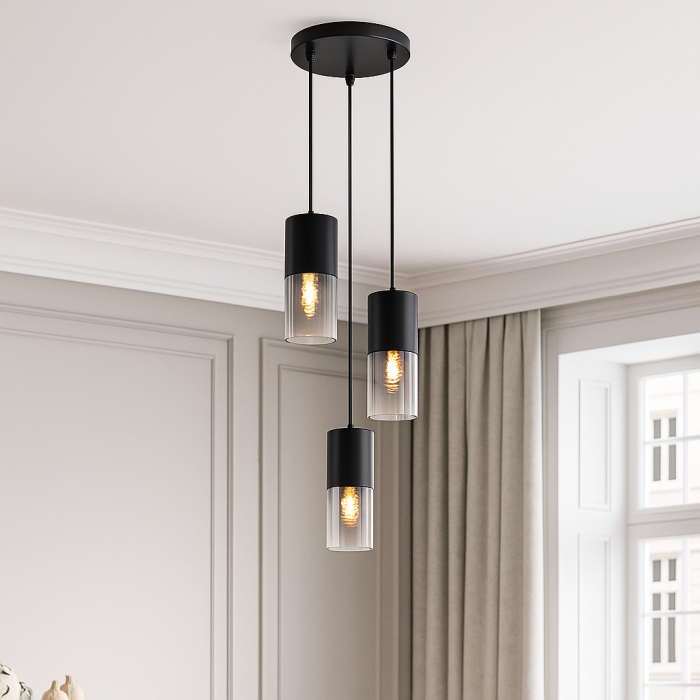 Moderne Pendelleuchte Schwarz, Huy