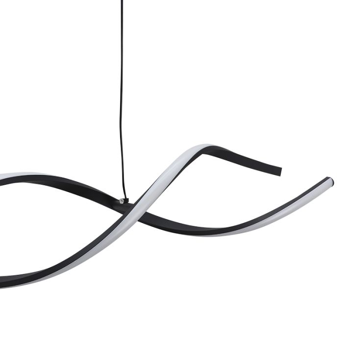 Design Pendelleuchte Schwarz, Kuno, 45W, 3000K LED, 3-stufig dimmbar