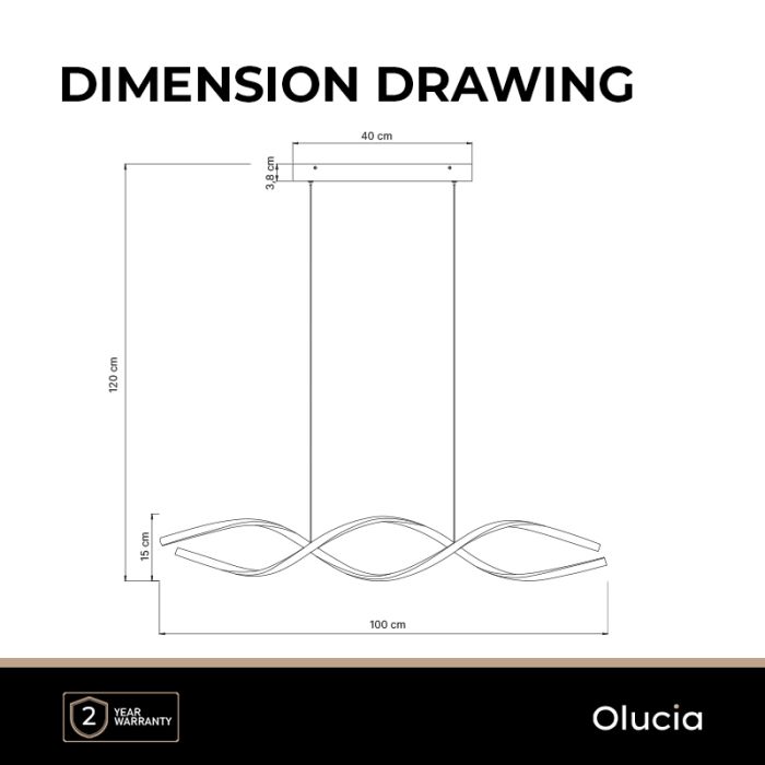 Design Pendelleuchte Schwarz, Kuno, 45W, 3000K LED, 3-stufig dimmbar