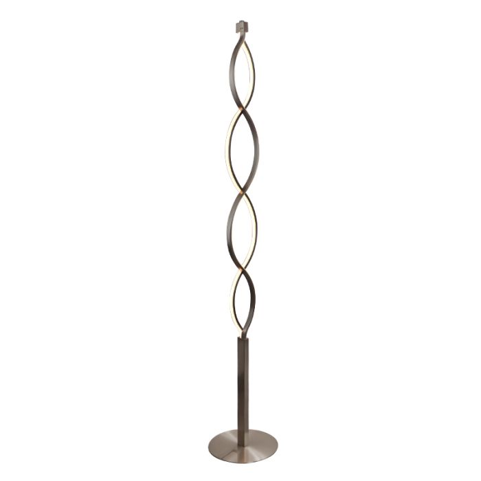 Design Stehlampe Silber, Kuno, 36W, 3000K LED, 3-stufig dimmbar