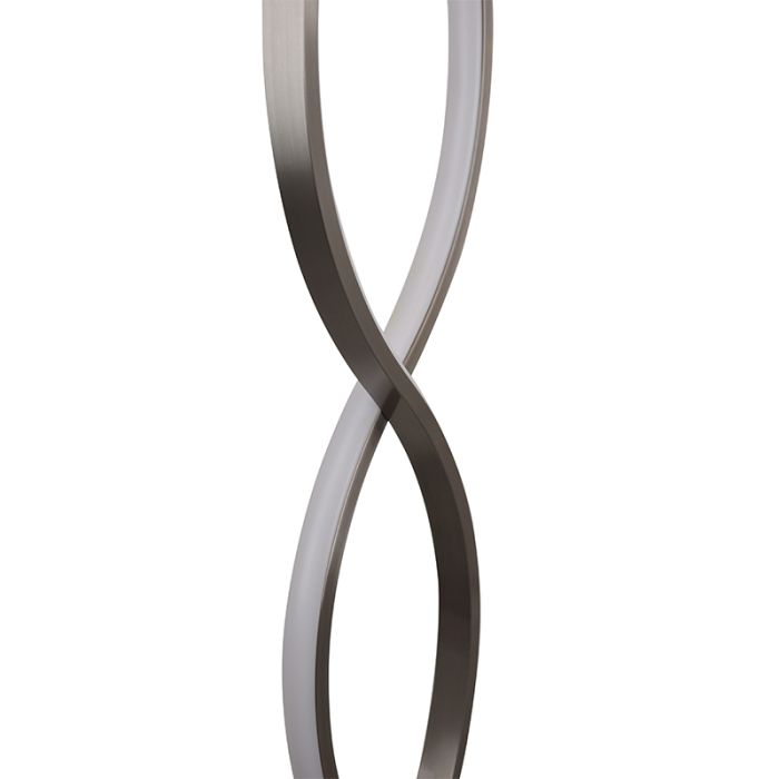 Design Stehlampe Silber, Kuno, 36W, 3000K LED, 3-stufig dimmbar
