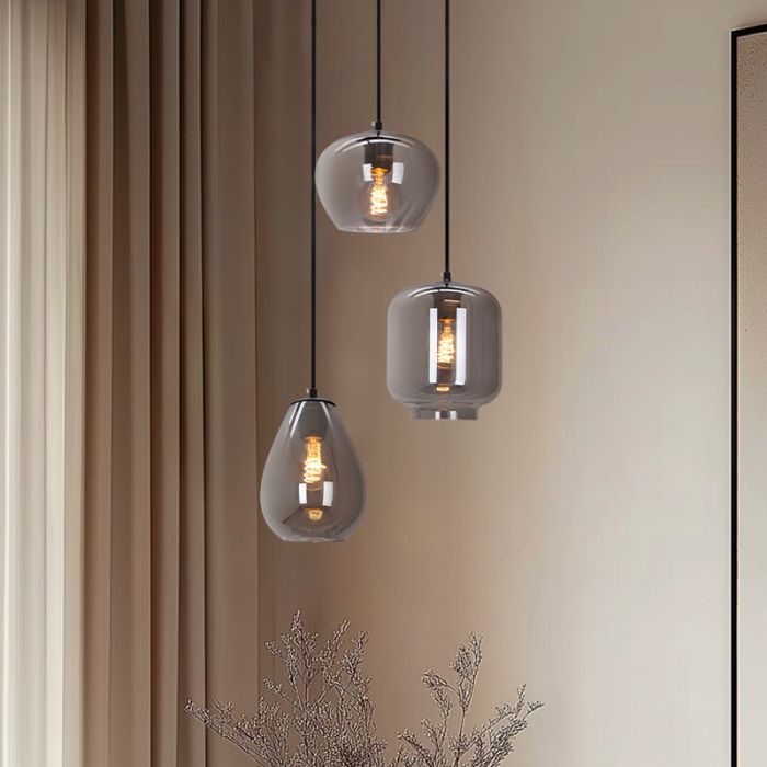 Moderne Pendelleuchte Grau, Caia