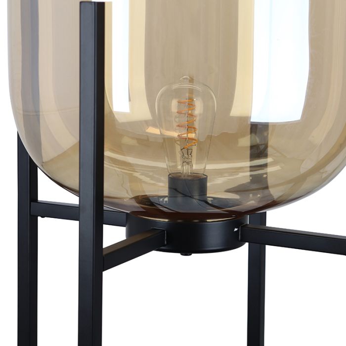 Retro Stehlampe Bernstein, Roxy, mit Schalter