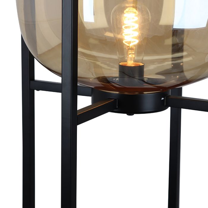 Retro Stehlampe Bernstein, Roxy, mit Schalter