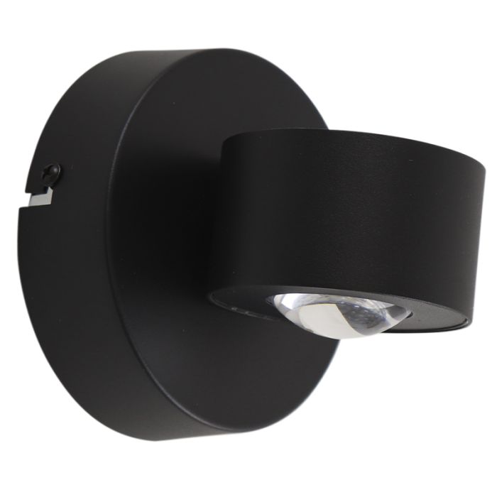 Moderne Up down Wandleuchte Schwarz, Izzet, 6W, 3000K LED