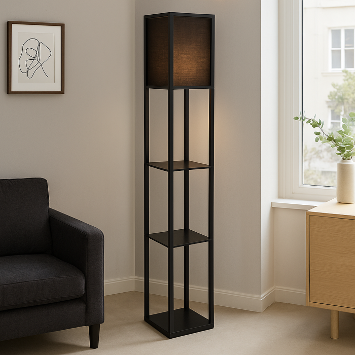 Moderne Stehlampe Schwarz, Izabel, mit Schalter