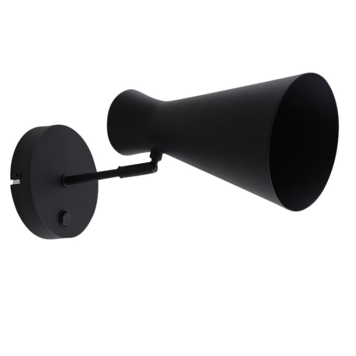 Moderne Wandleuchte Schwarz, Steve, mit Schalter