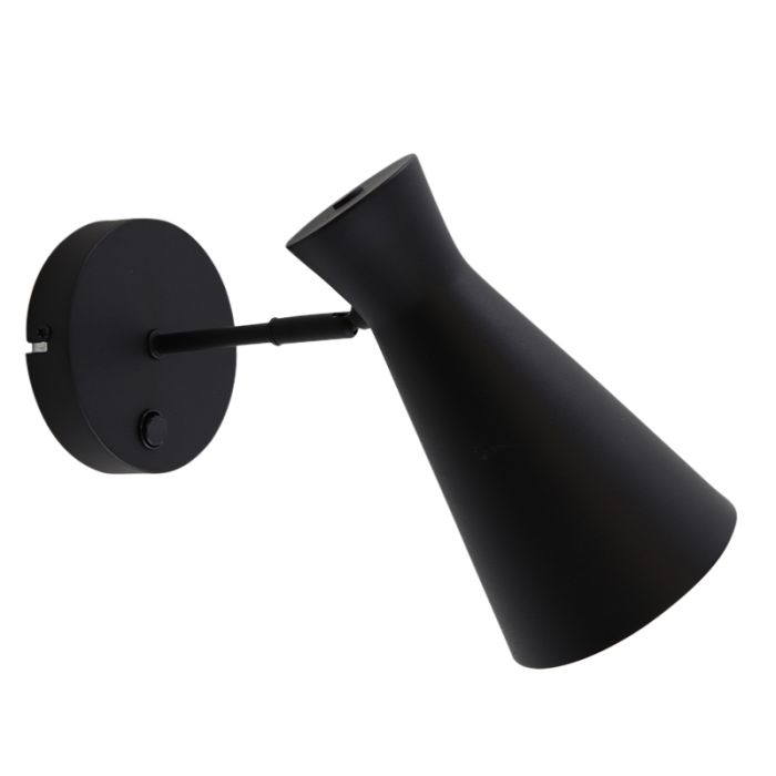 Moderne Wandleuchte Schwarz, Steve, mit Schalter