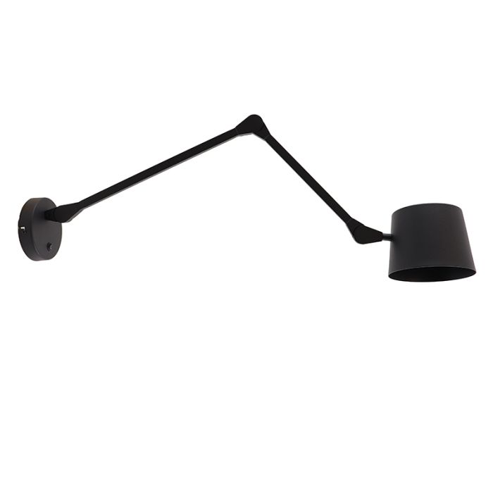 Moderne Wandleuchte Schwarz, Rinke, mit Schalter