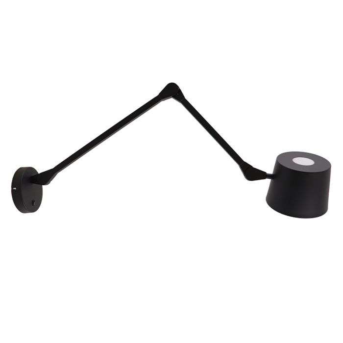 Moderne Wandleuchte Schwarz, Rinke, mit Schalter
