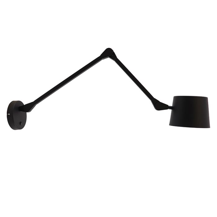 Moderne Wandleuchte Schwarz, Rinke, mit Schalter
