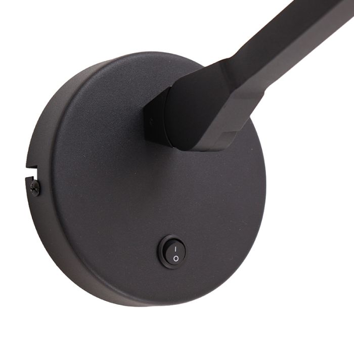 Moderne Wandleuchte Schwarz, Rinke, mit Schalter