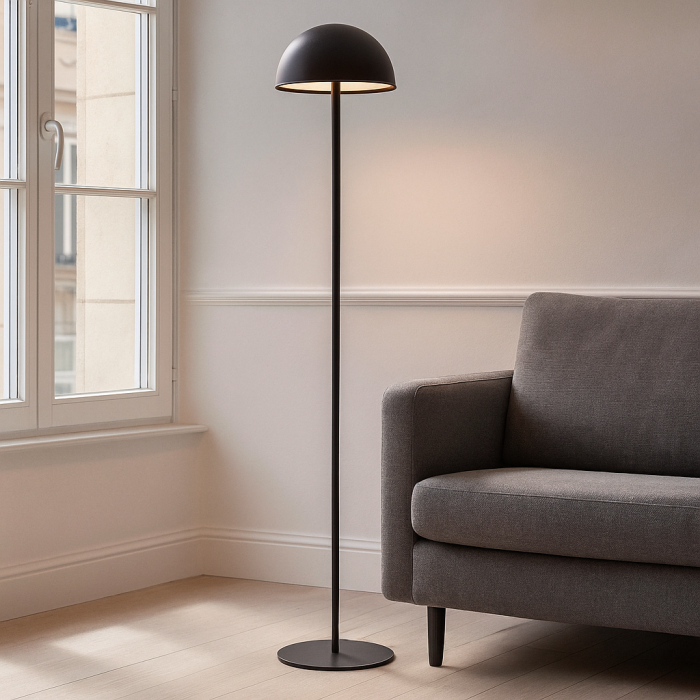 Retro Stehlampe Schwarz, Douwe, 4W, dim to warm LED, mit Touch-Dimmer